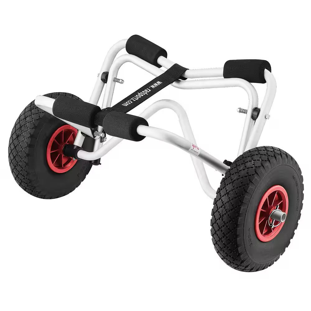 150 Lb. Premium Aluminum Kayak Cart with Airless Polyurethane Plastic Wheels
