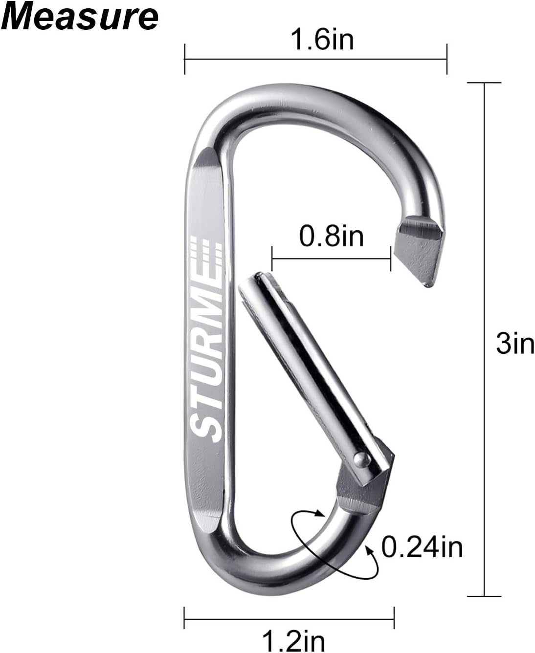12Pcs Carabiner Clip 3" Small Durable Carabiner Keychain
