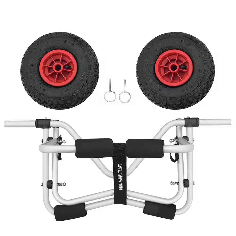 150 Lb. Premium Aluminum Kayak Cart with Airless Polyurethane Plastic Wheels