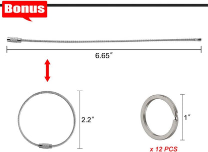 12Pcs Carabiner Clip 3" Small Durable Carabiner Keychain 